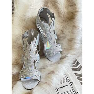 Bella  Hanna Heel Sparkling Rhinestone Dress-Shoes lime03 Size 7